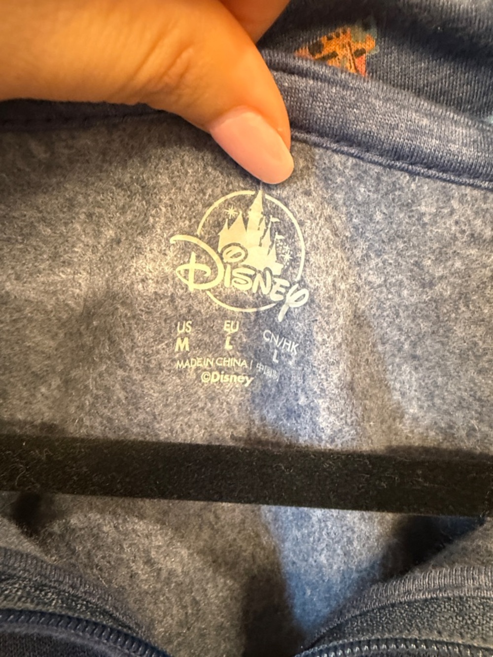 Disneyland Blue Zip-Up Hoodie with Mickey Print and embroidered back - Picture 6 of 12